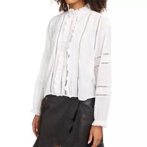 NWT Isabel Marant Etoile White Cotton ruffle blouse sz 8 / 40